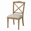 Wood Dining Chair with Upholstered Seat Beige 44cm Width