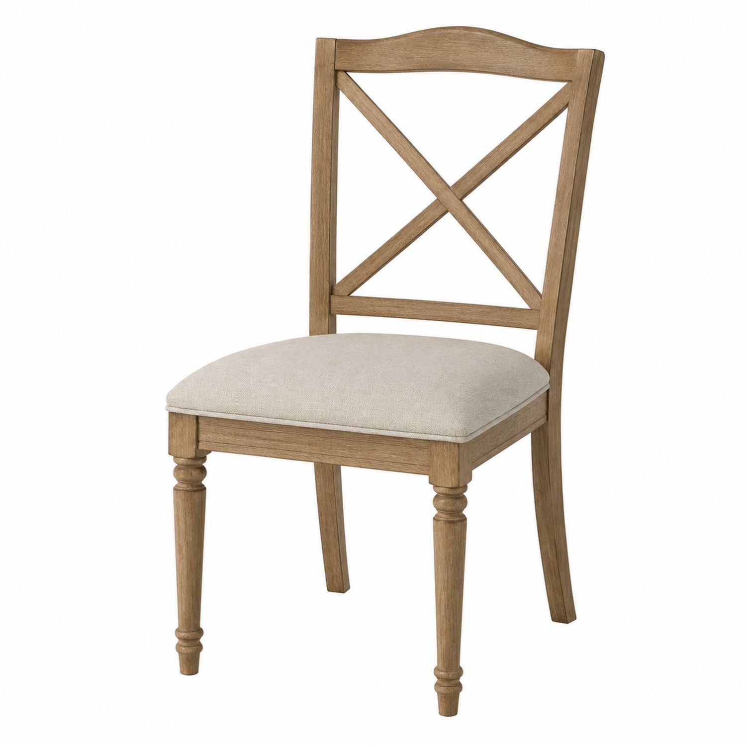 Wood Dining Chair with Upholstered Seat Beige 44cm Width