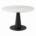 Round Marble Dining Table with Metal Base 120cm