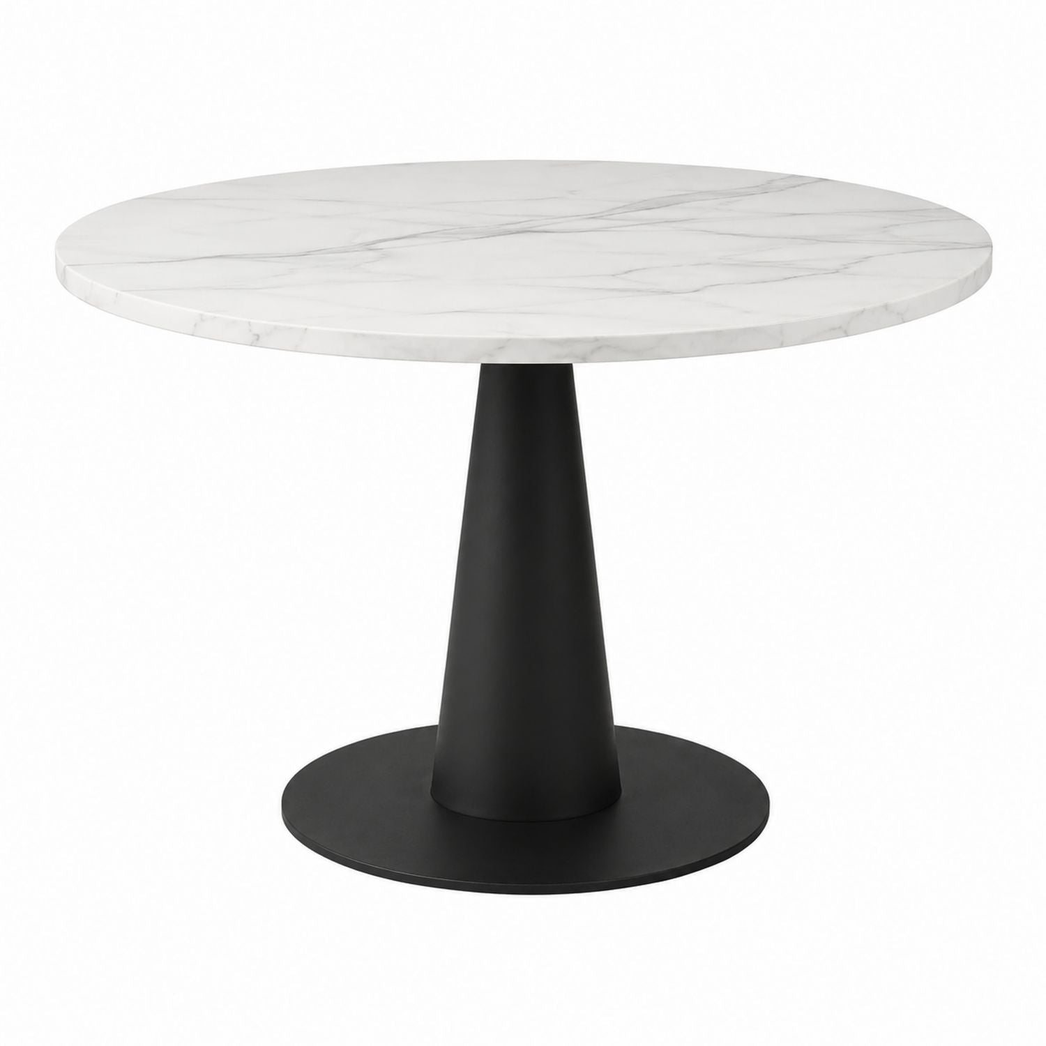 Round Marble Dining Table with Metal Base 120cm