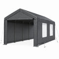 Outdoor Storage Shelter Steel Frame Gray 10x20 ft