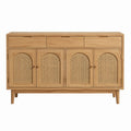 Oak and Rattan Sideboard with Drawers 150cm x 40cm x 85cm