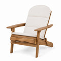 Teak Adirondack Chair with Beige Cushion