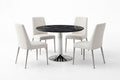 Round Dining Table Set with Marble Top and Upholstered Chairs