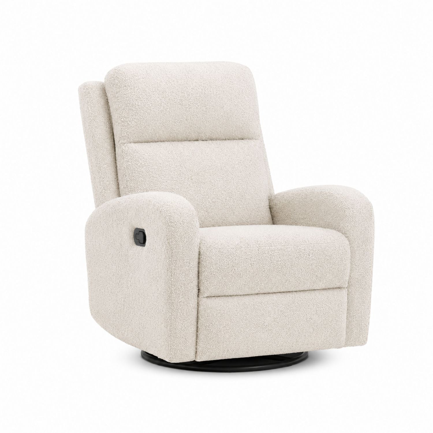 Recliner Chair Bouclé Fabric Beige 360-Degree Swivel