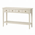 Wood Console Table with 4 Drawers and Shelf Cream 120x35x84cm