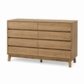 Oak Veneer 6-Drawer Dresser Natural Wood Finish